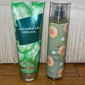 NEW Bath & Body Works Bundle 2 pcs  CUCUMBER MELON Body Cream and spray